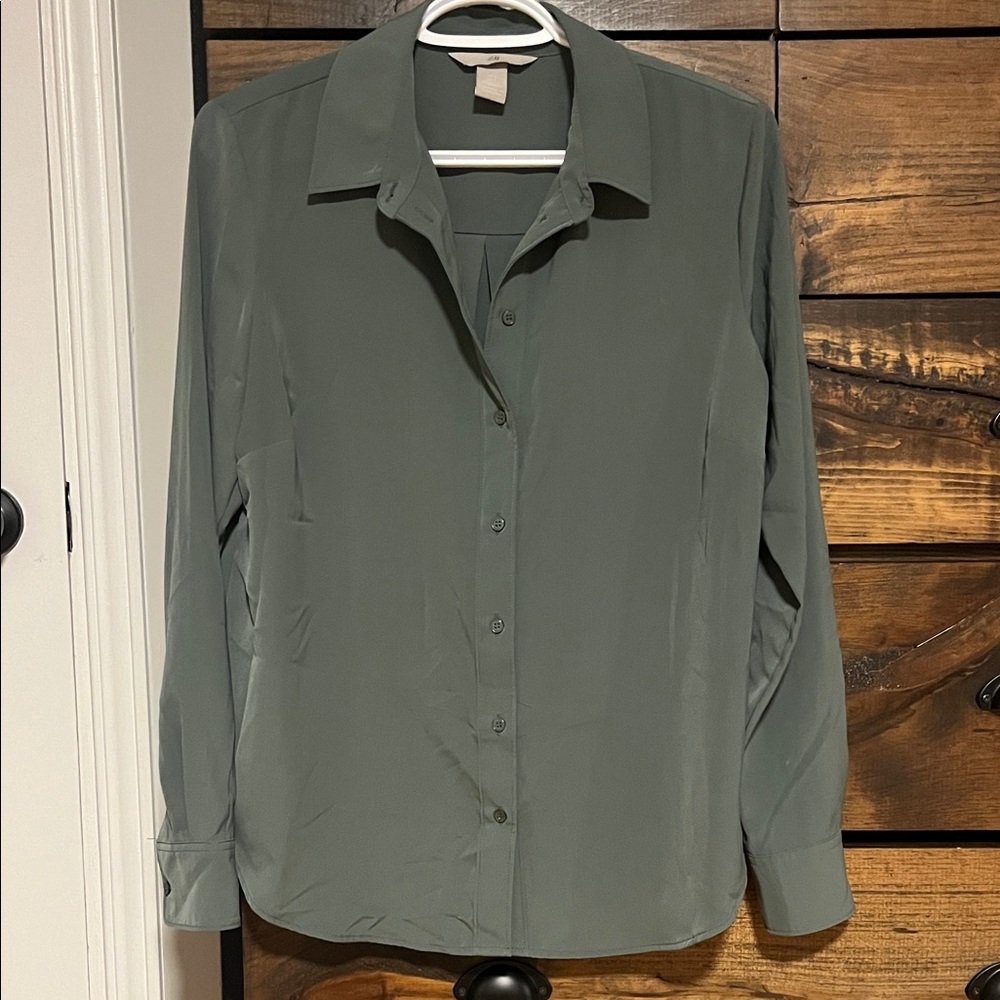 H&M Olive Button-Down Shirt